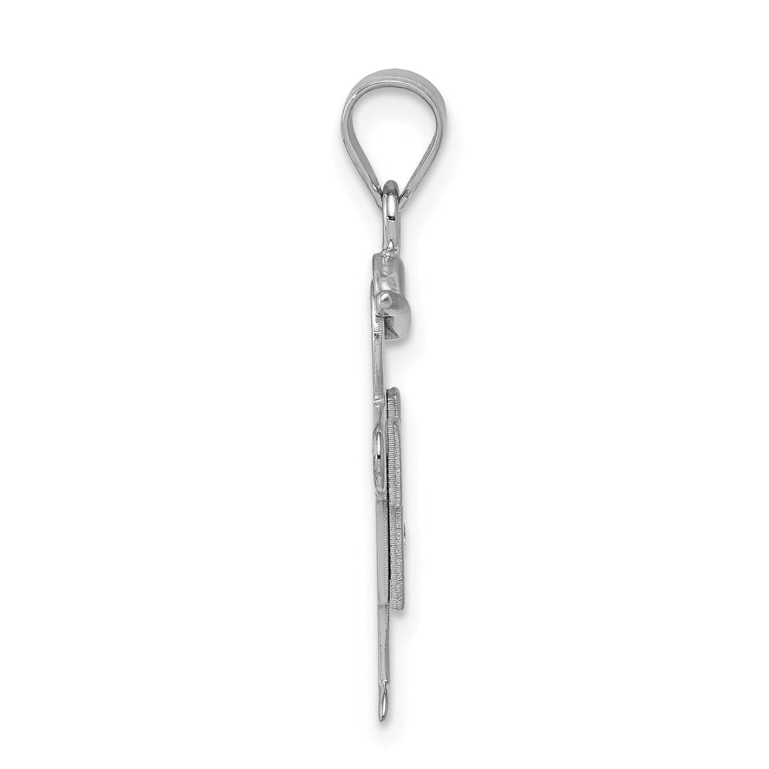 14k White Gold Diamond Boy With Hat Hugs Pendant