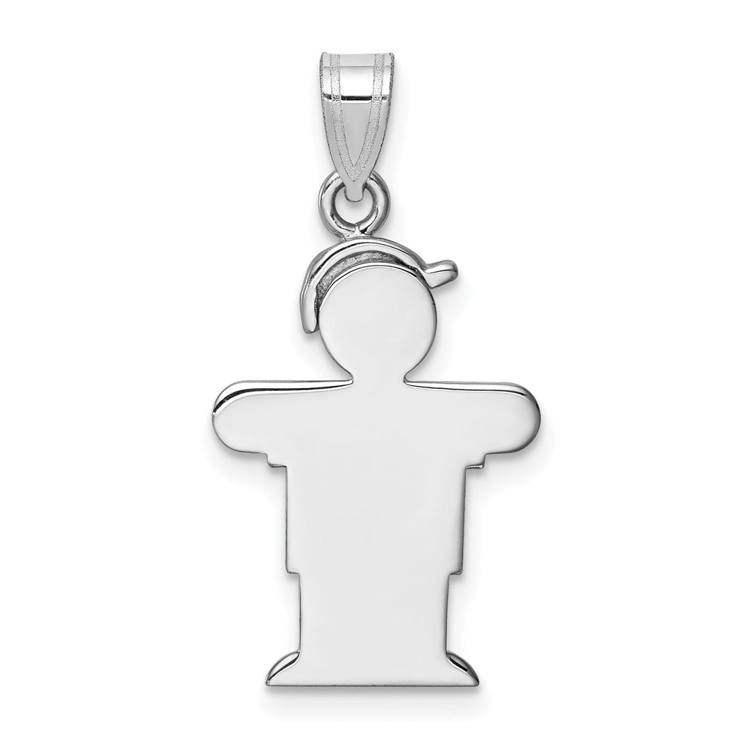 14k White Gold Diamond Boy With Hat Hugs Pendant