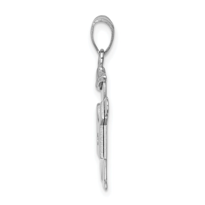14k White Gold Diamond Boy With Hat Kiss Pendant