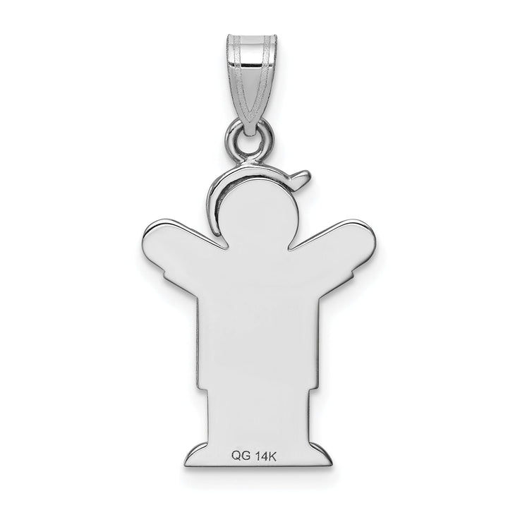 14k White Gold Diamond Boy With Hat Love Pendant