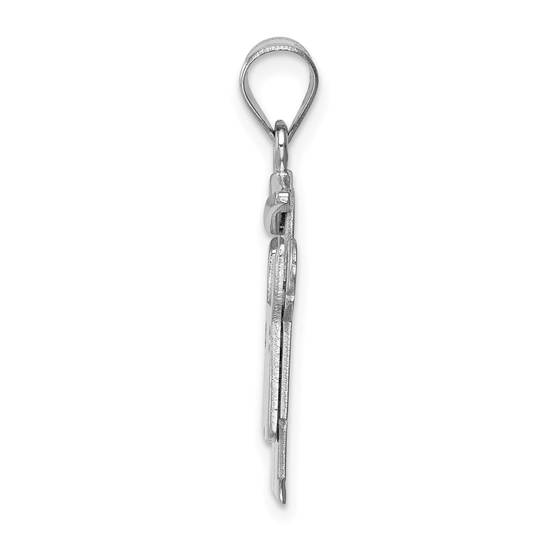 14k White Gold Diamond Boy With Hat Love Pendant