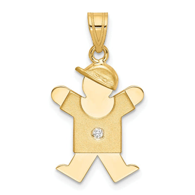 14k Yellow Gold Diamond Boy With Hat Joy Pendant at $ 279.96 only from Jewelryshopping.com