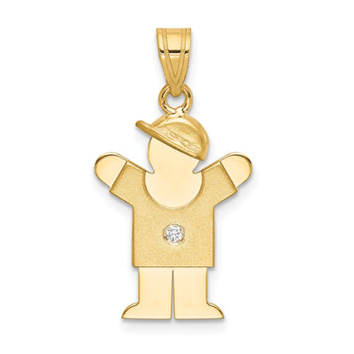 14k Yellow Gold Diamond Boy With Hat Love Pendant at $ 279.96 only from Jewelryshopping.com