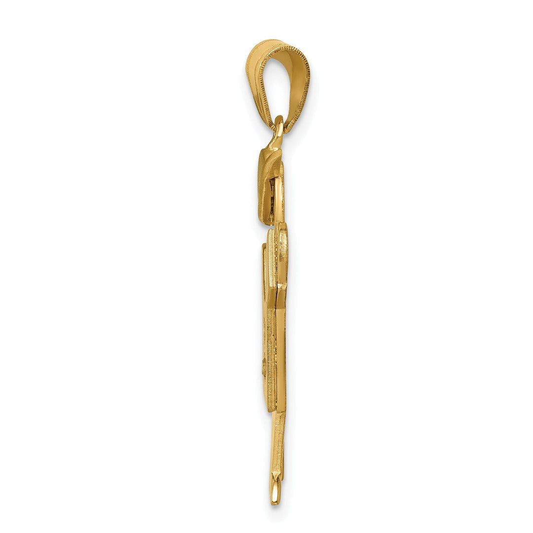 14k Yellow Gold Diamond Boy With Hat Kiss Pendant