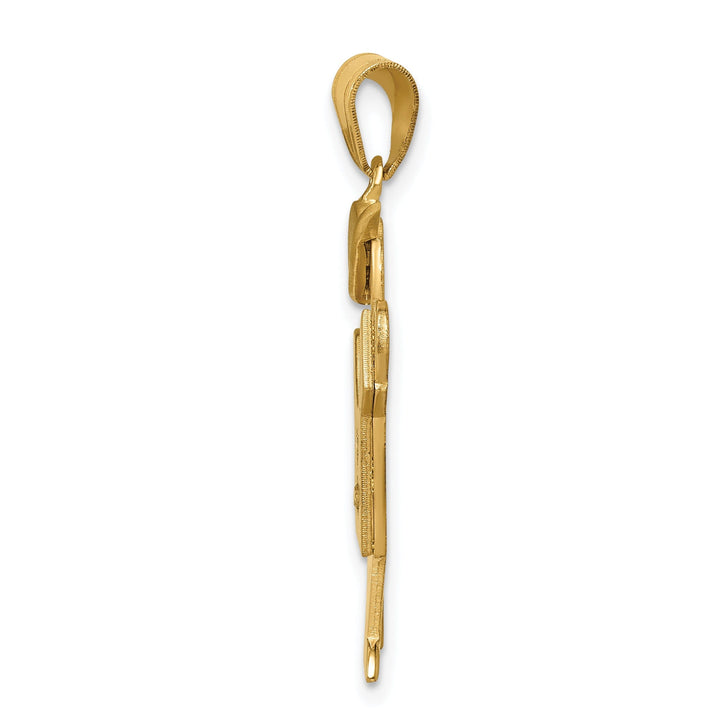 14k Yellow Gold Diamond Boy With Hat Kiss Pendant