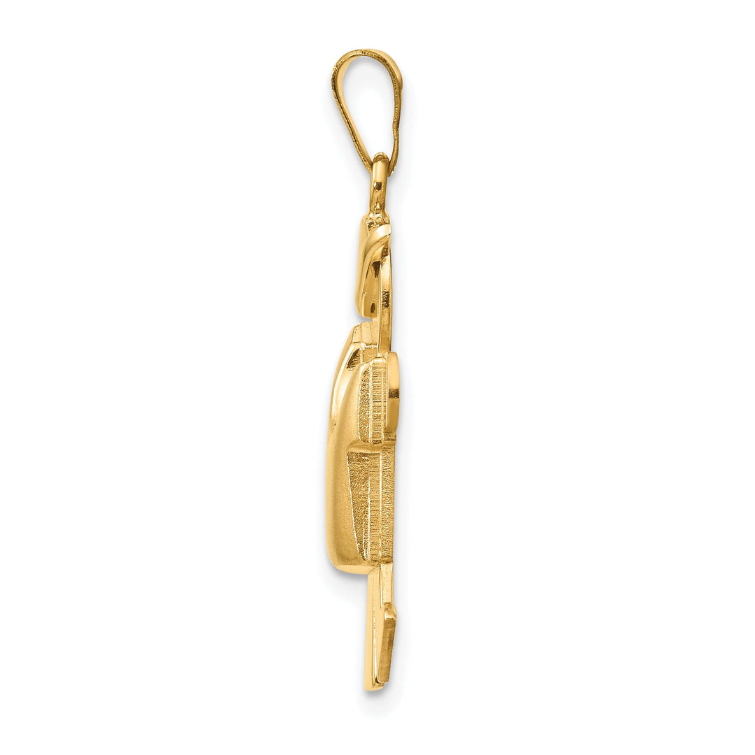 14k Yellow Gold Puffed Boy With Hat Kiss Charm