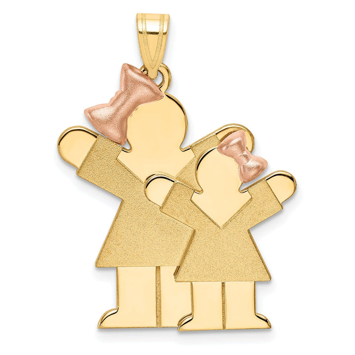 14k Two-tone Big Sister/Little Sister Love Charm