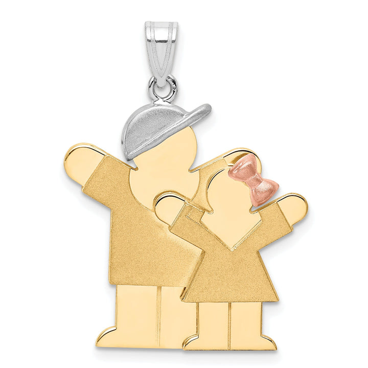 14k Tri-color Big Brother/Little Sister Love Charm