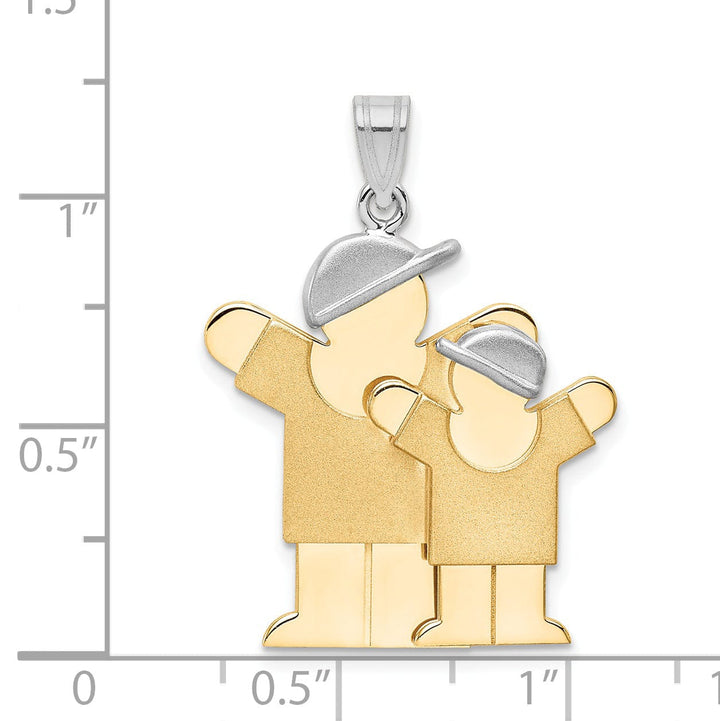 14k Two-tone Big Brother/Little Brother Love Charm