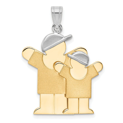14k Two-tone Big Brother/Little Brother Love Charm
