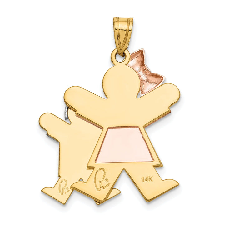 14k Tri-color Big Sister/Little Brother Joy Charm