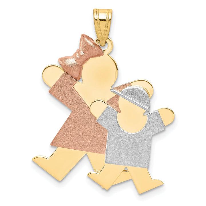 14k Tri-color Big Sister/Little Brother Joy Charm