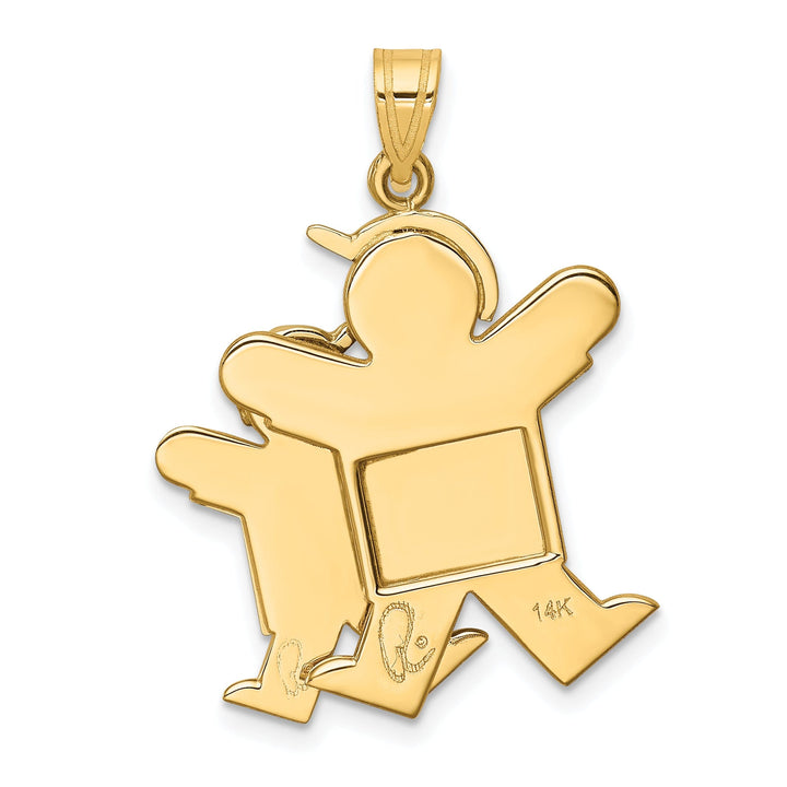 14k Two-tone Big Brother/Little Brother Joy Charm