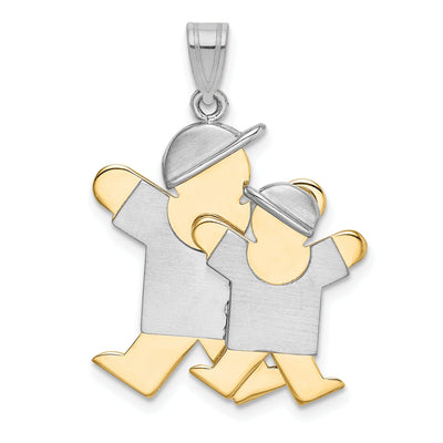 14k Two-tone Big Brother/Little Brother Joy Charm