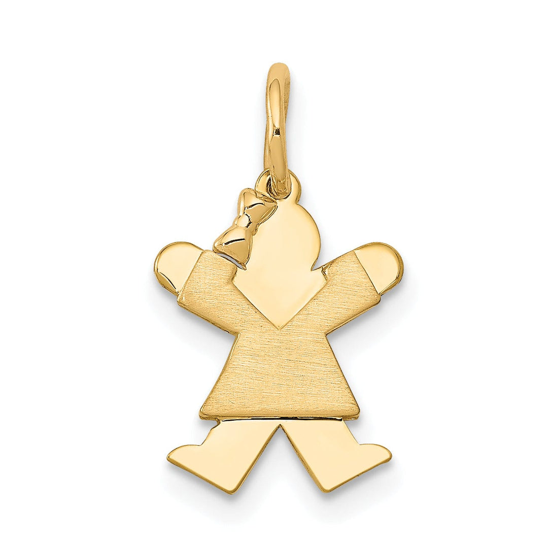 14k Yellow Gold Mini Girl With Bow Joy Charm