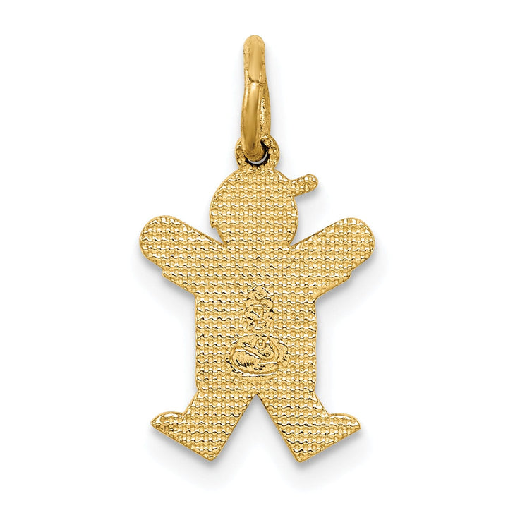 14k Yellow Gold Mini Boy With Hat Joy Charm