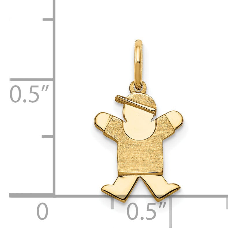 14k Yellow Gold Mini Boy With Hat Joy Charm