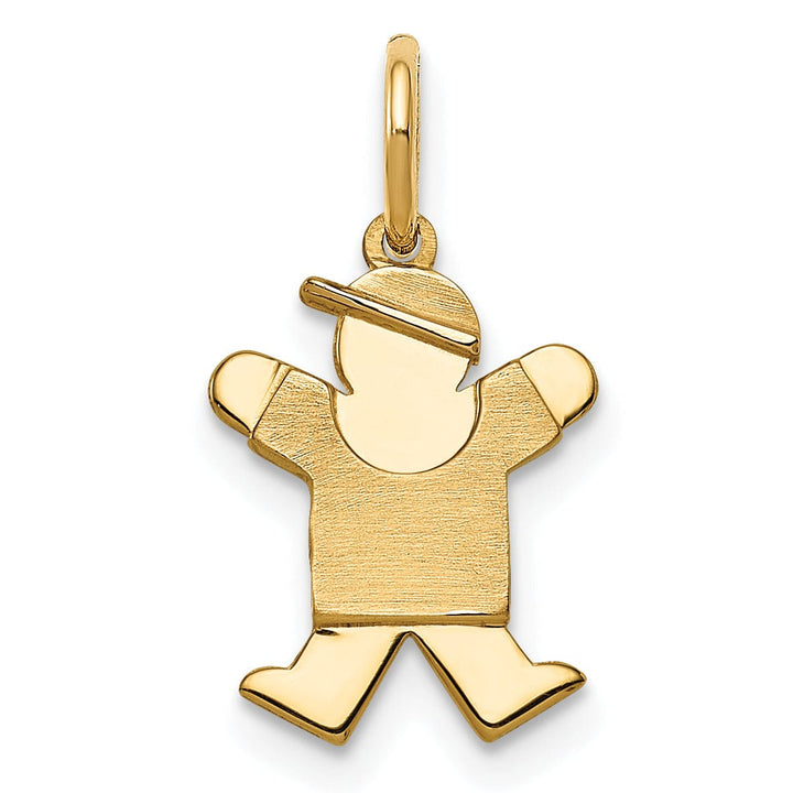 14k Yellow Gold Mini Boy With Hat Joy Charm