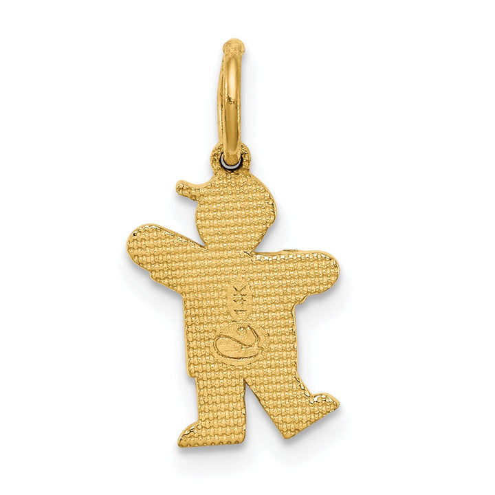 14k Yellow Gold Mini Boy With Hat Kiss Charm