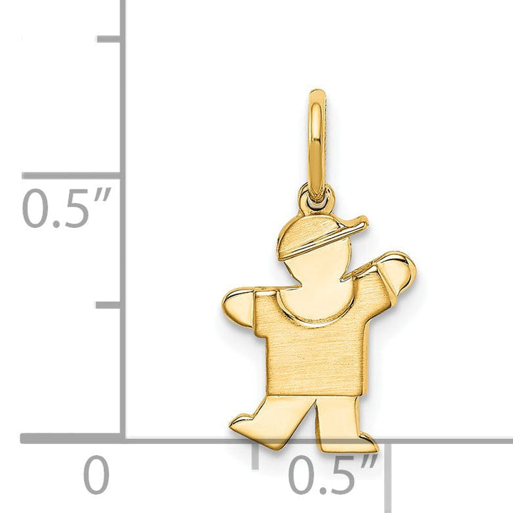 14k Yellow Gold Mini Boy With Hat Kiss Charm