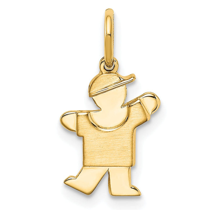14k Yellow Gold Mini Boy With Hat Kiss Charm