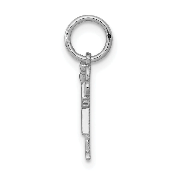 14k White Gold Mini Girl With Bow Love Charm