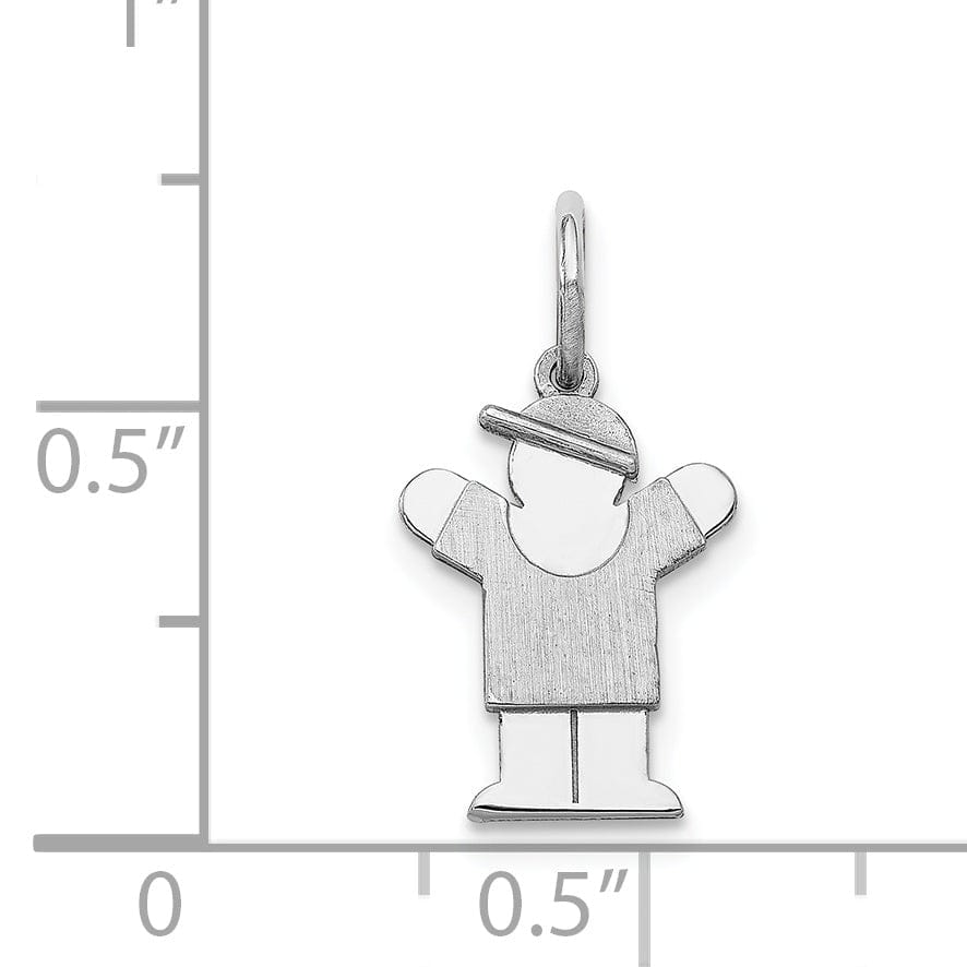 14k White Gold Mini Boy With Hat Love Charm