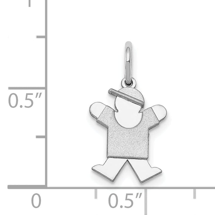 14k White Gold Mini Boy With Hat Joy Charm