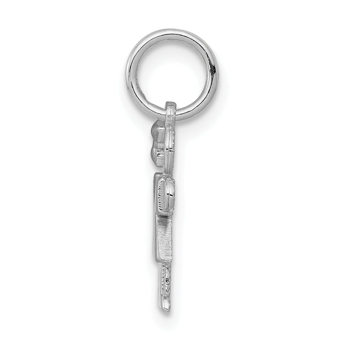 14k White Gold Mini Girl With Bow Hugs Charm