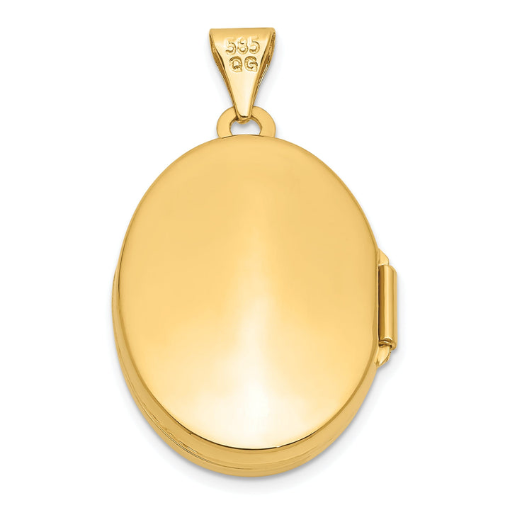 14k Yellow Gold Polished Oval Locket Pendant