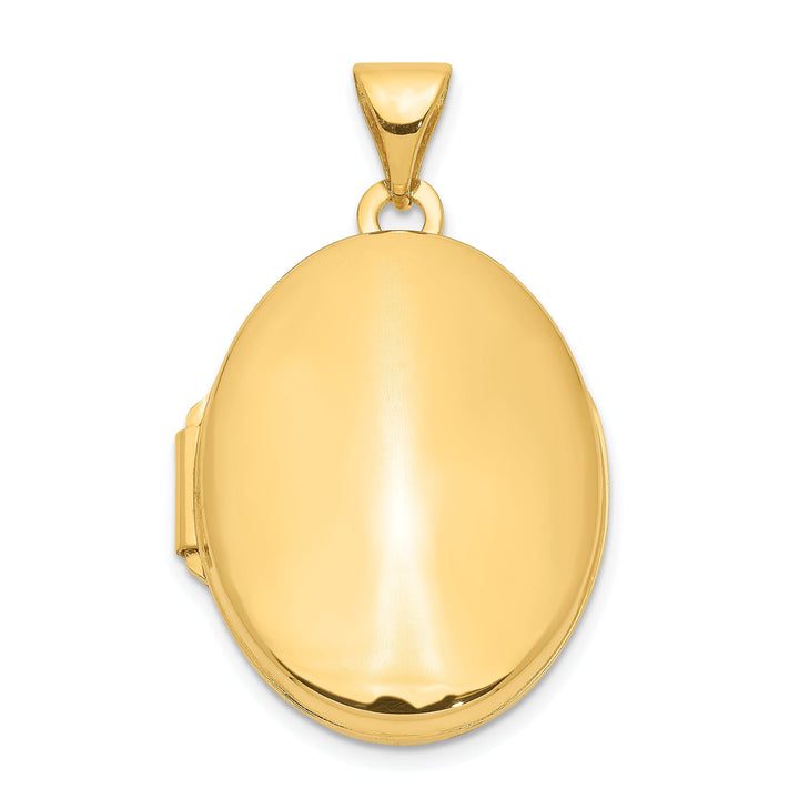 14k Yellow Gold Polished Oval Locket Pendant