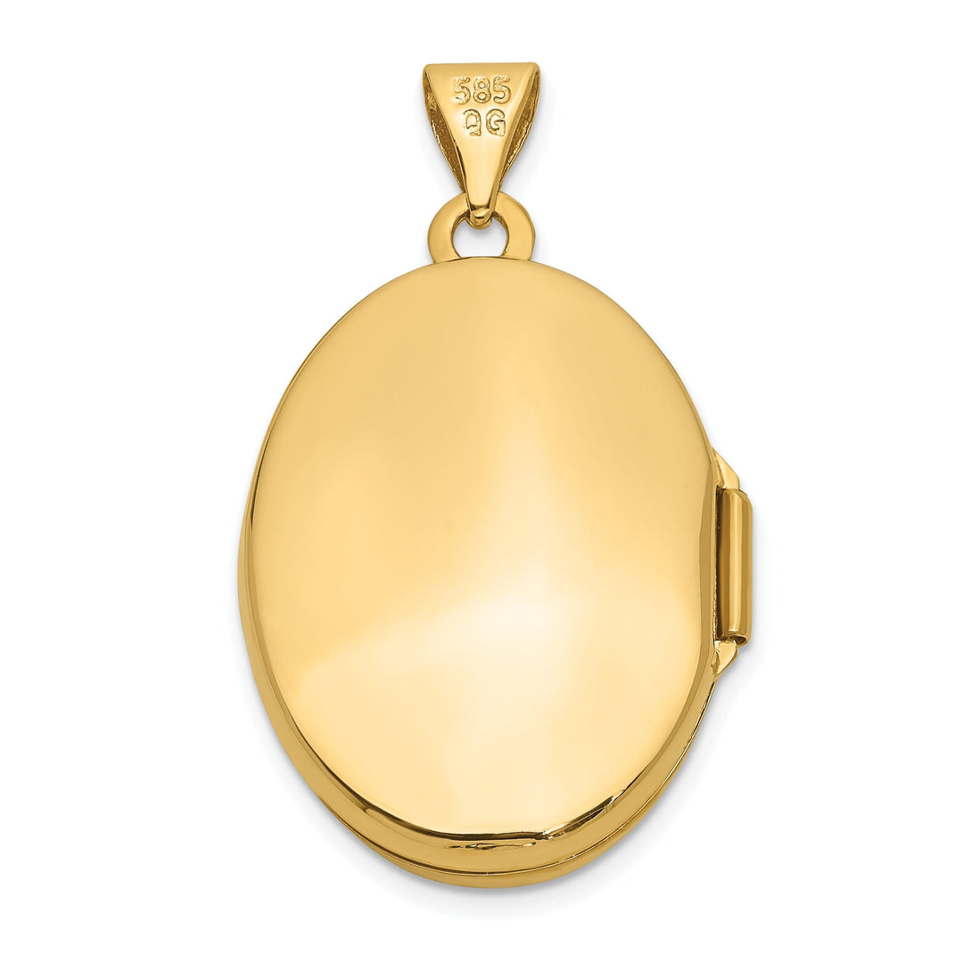 14k Yellow Gold Hand Engraved Oval Locket Pendant