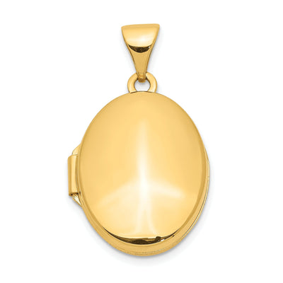 14k Yellow Gold Plain Polished Oval Locket at $ 130.05 only from Jewelryshopping.com