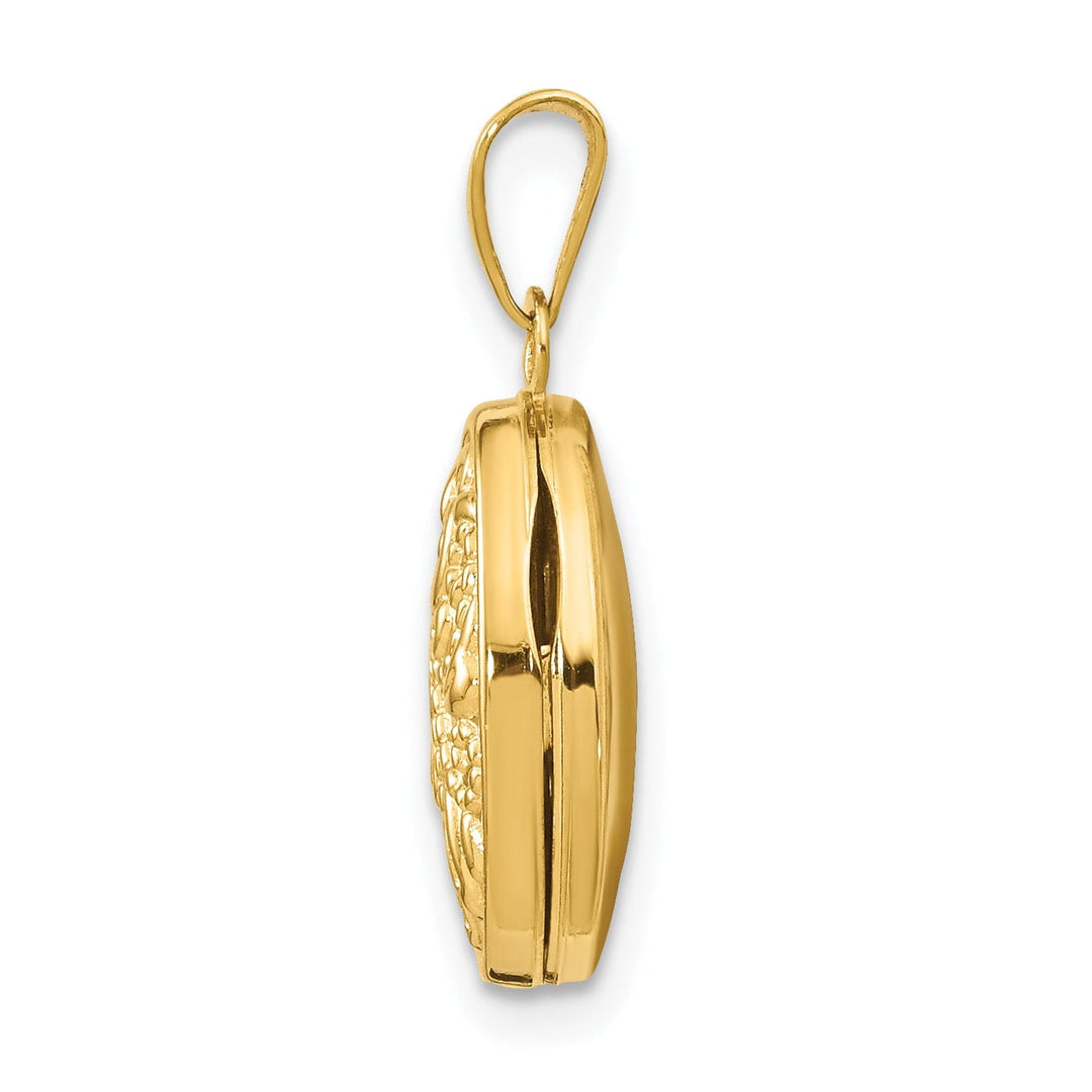 14k Yellow Gold Oval Locket Pendant