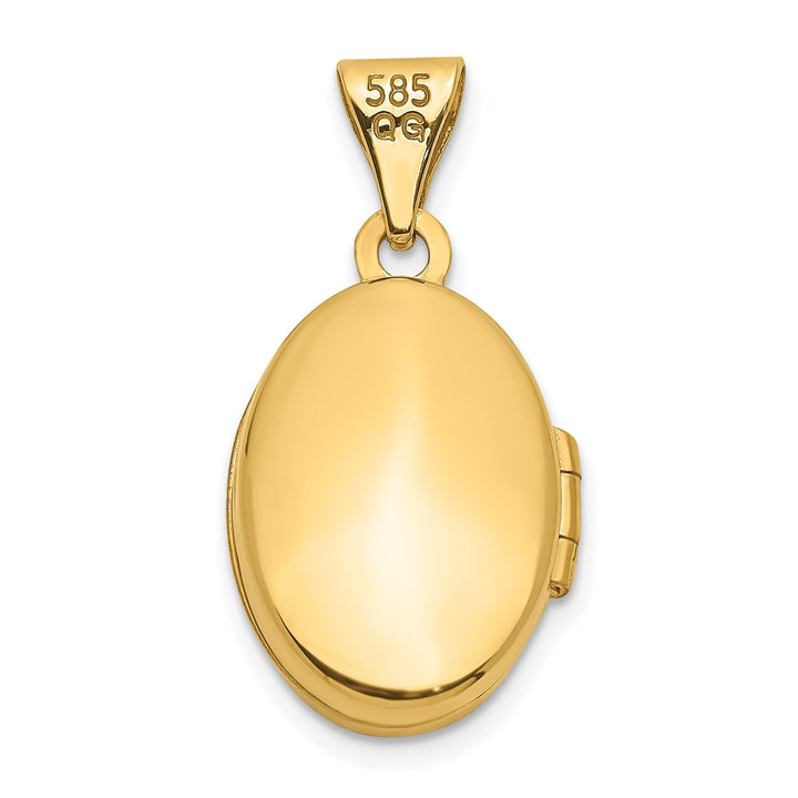 14k Yellow Gold Oval Locket Pendant