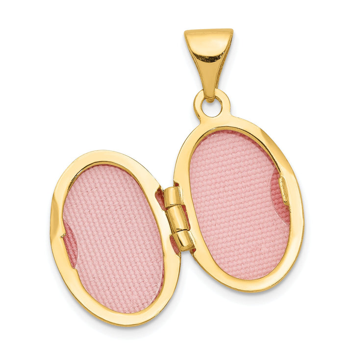 14k Yellow Gold Oval Locket Pendant