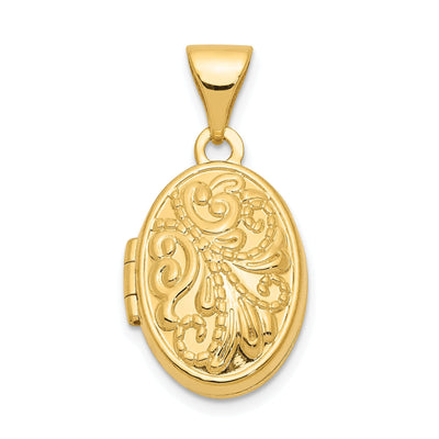 14k Yellow Gold Oval Locket Pendant at $ 110.74 only from Jewelryshopping.com