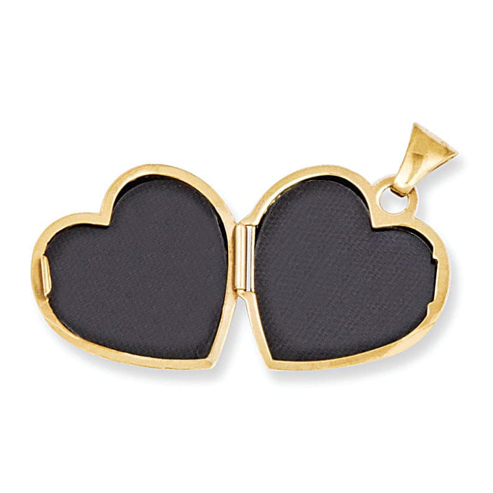 14k Yellow Gold Scroll Heart Locket