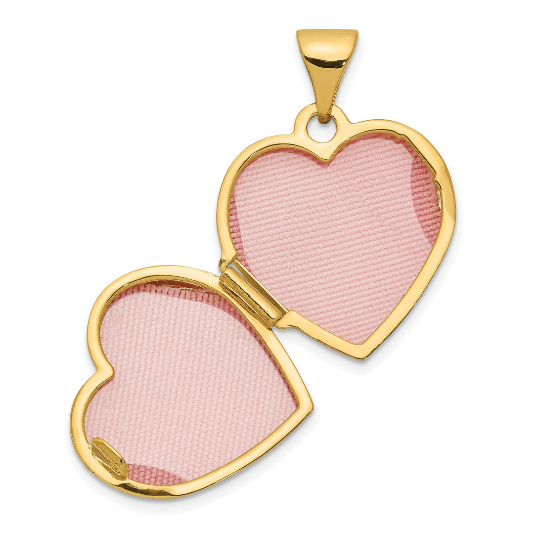 14k Yellow Gold Scroll Heart Locket