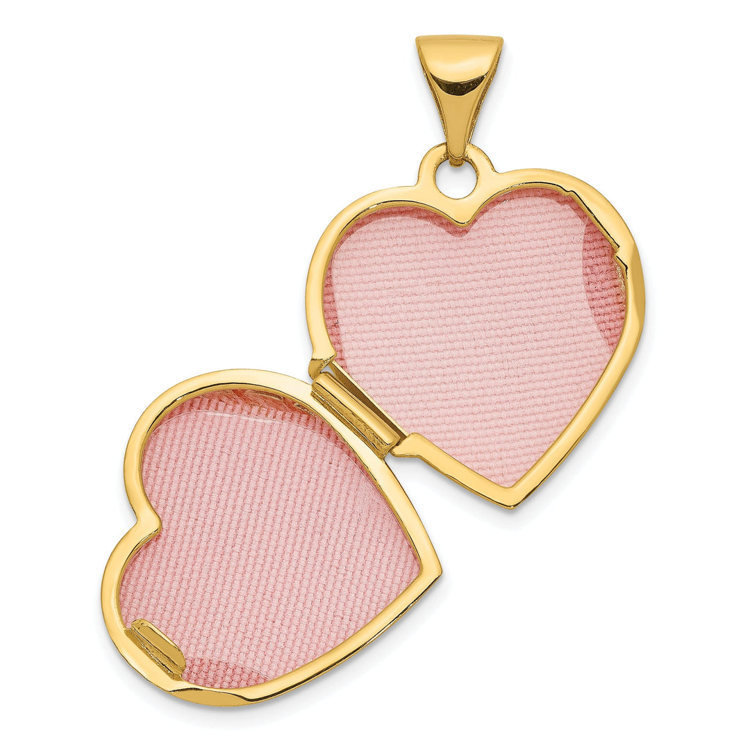 14k Yellow Gold Domed Heart Locket