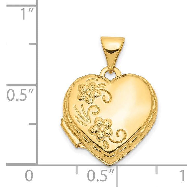 14k Yellow Gold Domed Heart Locket