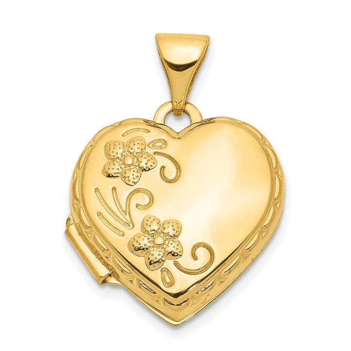 14k Yellow Gold Domed Heart Locket