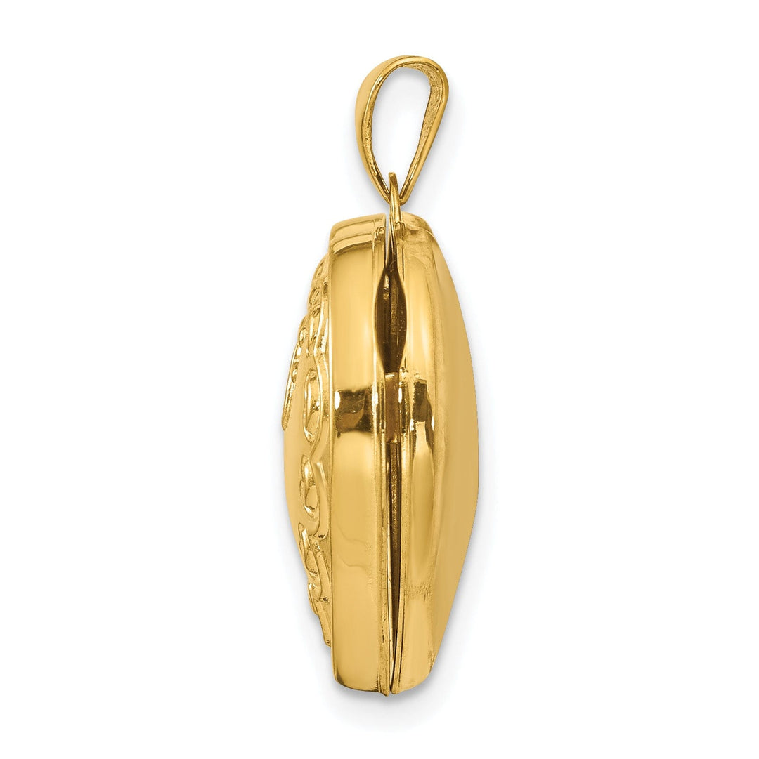 14k Yellow Gold Domed Heart Locket