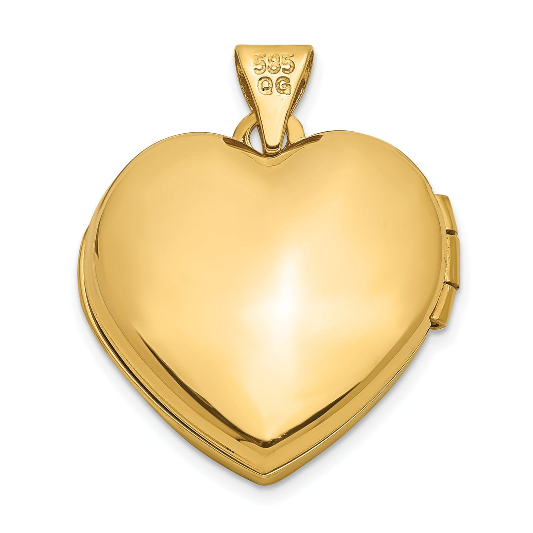 14k Yellow Gold Domed Heart Locket