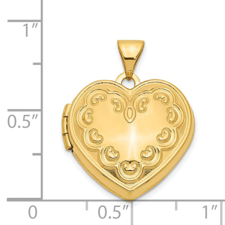 14k Yellow Gold Domed Heart Locket