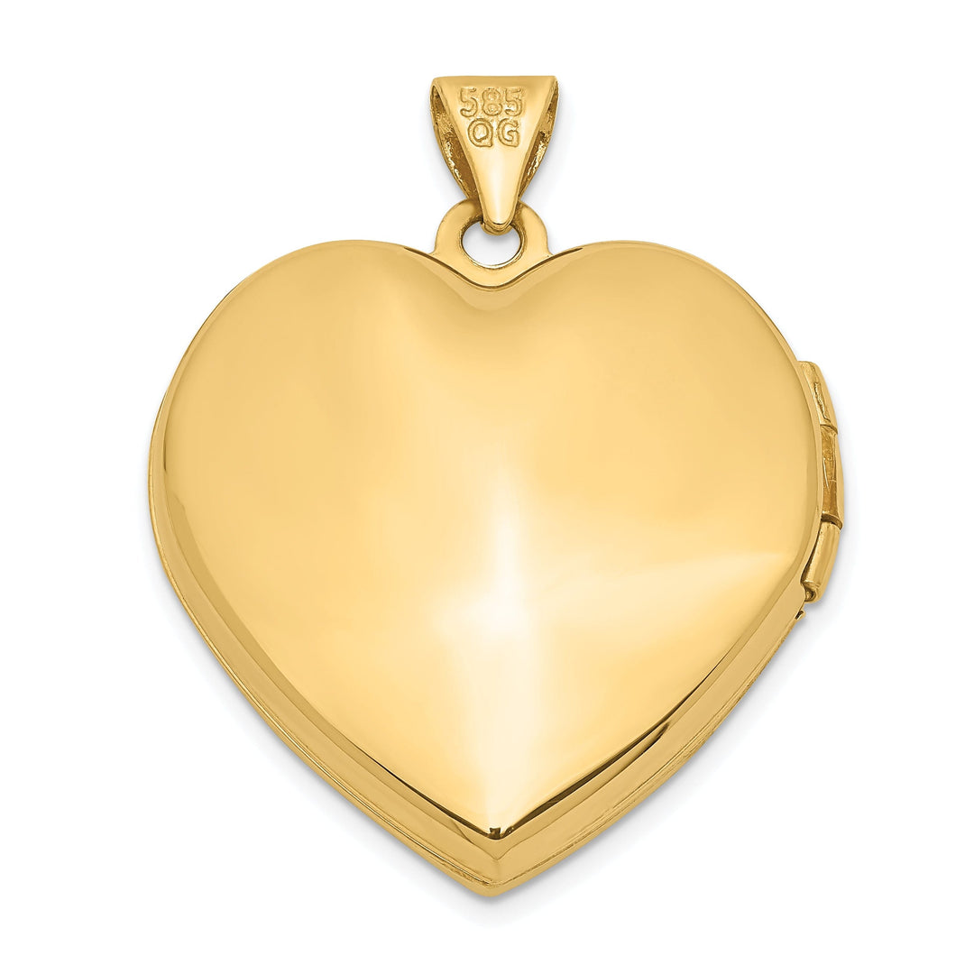 14k Yellow Gold Rhodium Floral Heart Locket