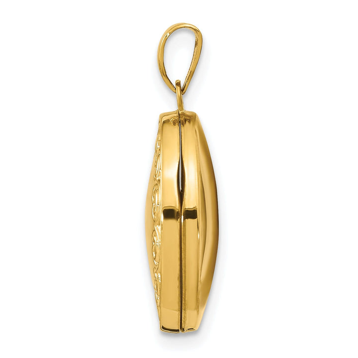 14k Yellow Gold Scroll Oval Locket