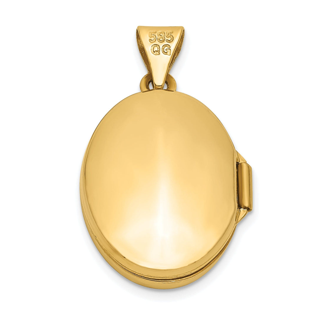 14k Yellow Gold Scroll Oval Locket