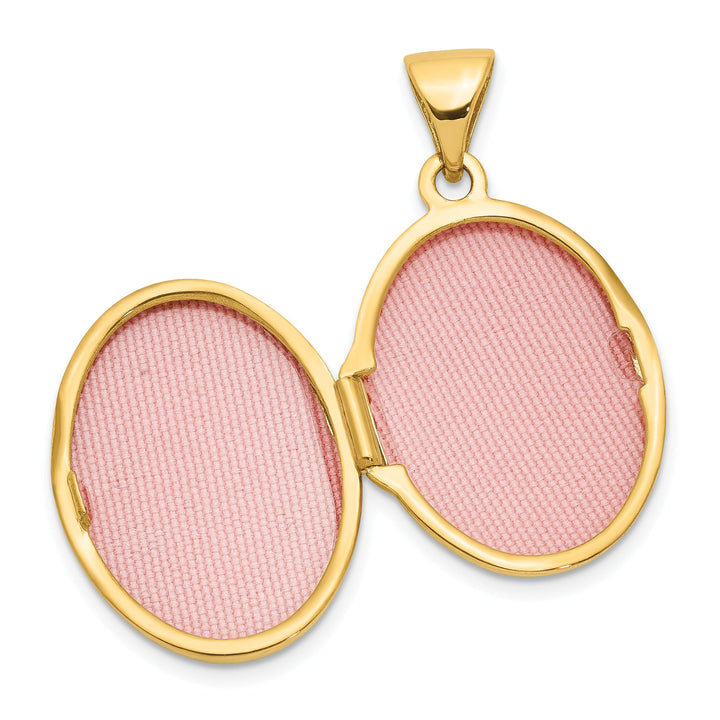 14k Yellow Gold Scroll Oval Locket