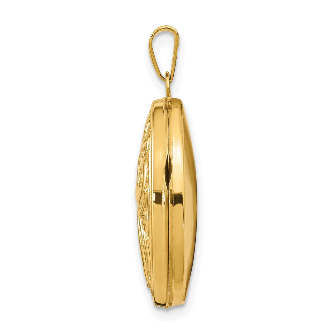 14k Yellow Gold Domed Oval Locket